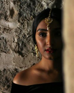 Close-up portrait of a beautiful young woman