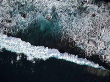 High angle view of frozen sea