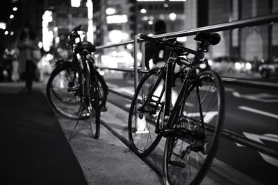 Bicycle parked on street