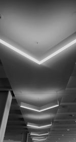 Low angle view of illuminated ceiling