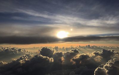 Sun shining through clouds