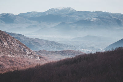 Scenic view of mountains against sky