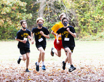 Full length of young man running