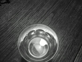 High angle view of illuminated lamp on table