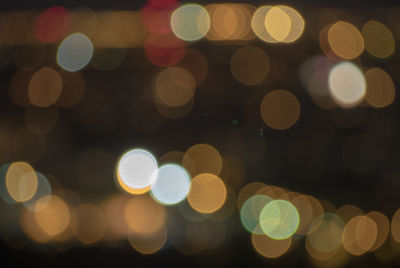 Defocused image of illuminated lights