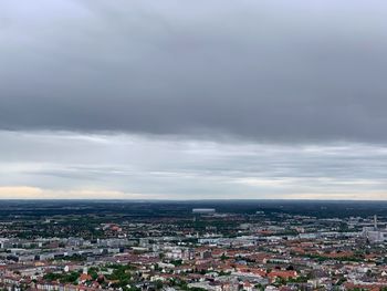 High angle view of townscape against sky