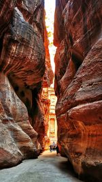 Low angle view of rock formations