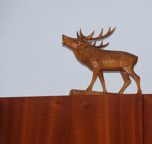 Wood deer decoration