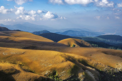 Scenic view of mountains against sky