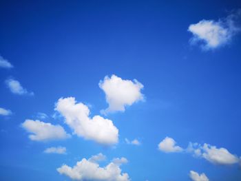 Low angle view of clouds in blue sky