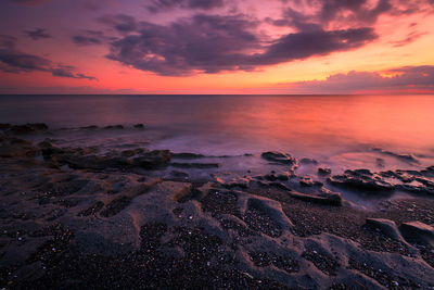 Evening seascape taken on st. andrew beach near ierapetra, crete.