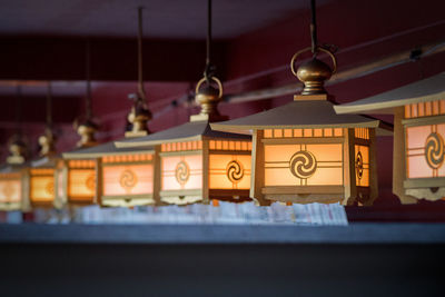 Close-up of illuminated lamp