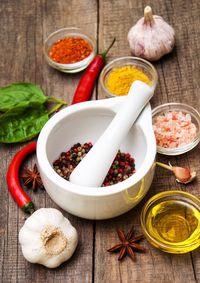 Spices on a table