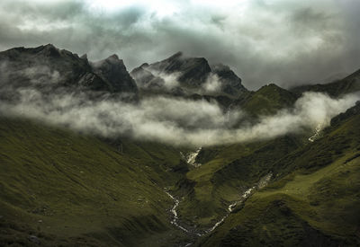 Scenic view of mountains against sky