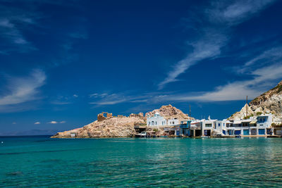 The beach of firapotamos in milos, greece