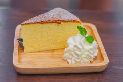 Close-up of dessert on table