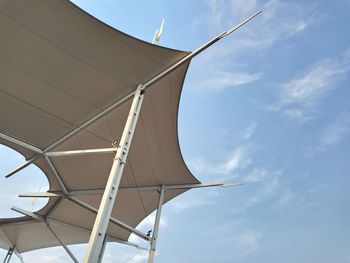 Low angle view of sailboat against sky