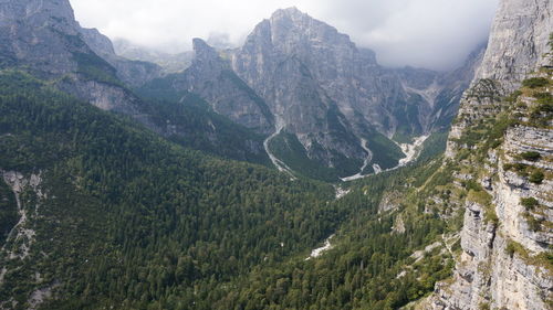 Scenic view of rocky mountains