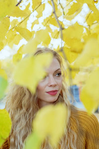 Portrait of woman with yellow eyes