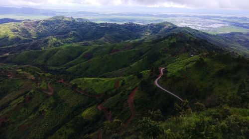 High angle view of landscape against sky