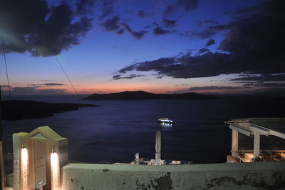 Scenic view of sea against sky at sunset