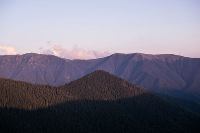 Scenic view of mountain range against sky