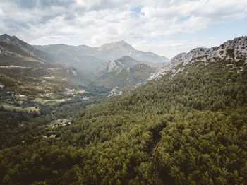 Scenic view of mountains against sky