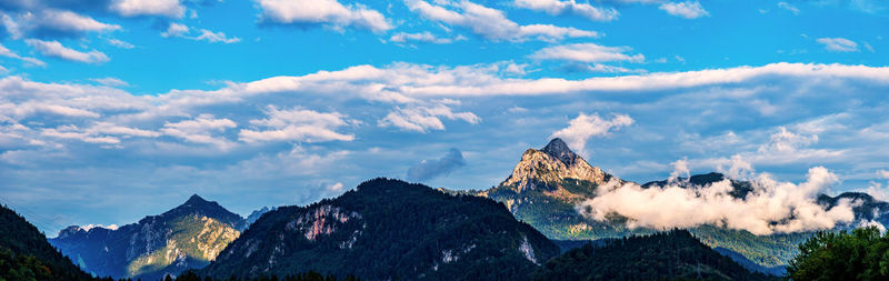 Panoramic view of mountains against sky