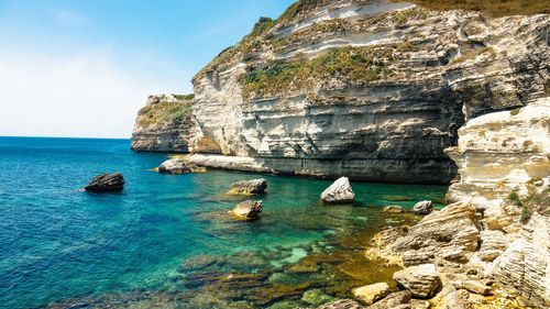 Rock formations in sea