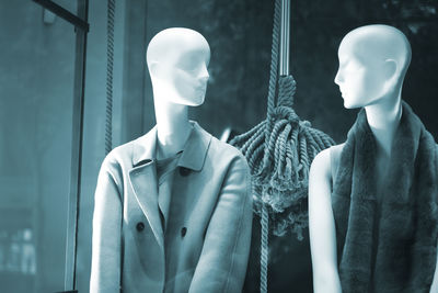 View of mannequin in store