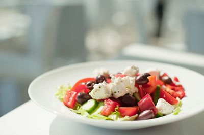 Close-up of fruit salad in bowl