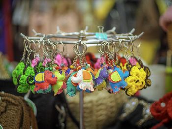 Close-up of multi colored for sale at market stall