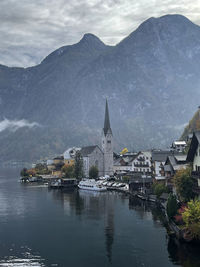 Allstatt, austria. mountain village in the austrian alps