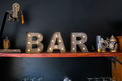 Close-up of illuminated lighting equipment