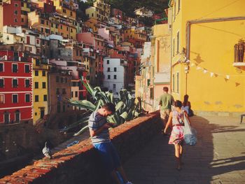 Woman standing in city