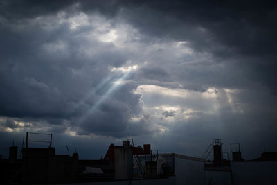 Storm clouds over city