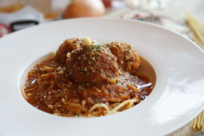 Close-up of food in plate