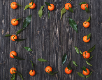 High angle view of fruits on table