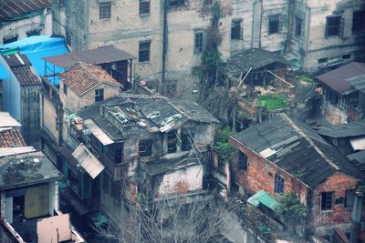 High angle view of houses