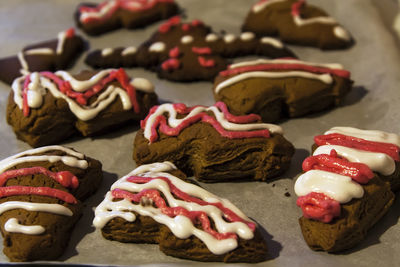 Close-up of cookies on table