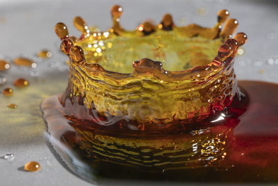 Close-up of drink in glass on table