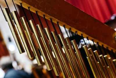 Close-up of piano keys