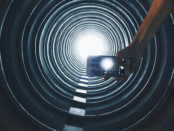 Low angle view of spiral staircase