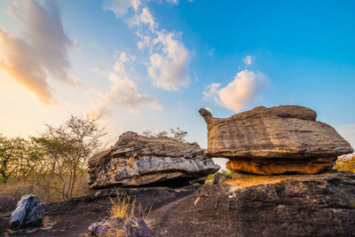 Rock formations against sky