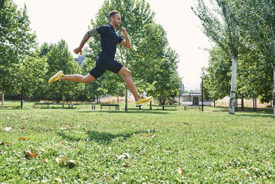 Man running in a park person