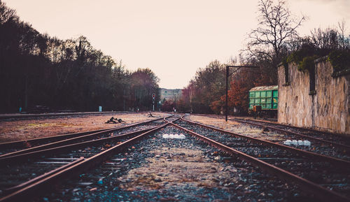 Railroad tracks against sky