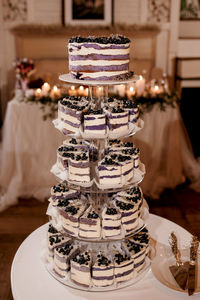 Close-up of cake on table