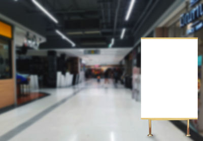 Interior of illuminated subway station