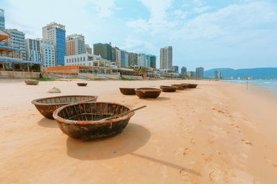 View of buildings on beach