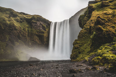 Scenic view of waterfall